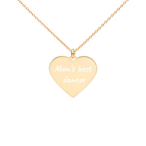 Mom’s best dancer - Engraved Silver Heart Necklace