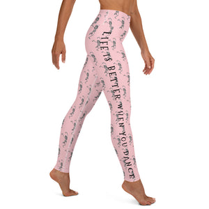 LIFE IS BETER WHEN YOU DANCE - Raised Waistband Leggings - LikeDancers